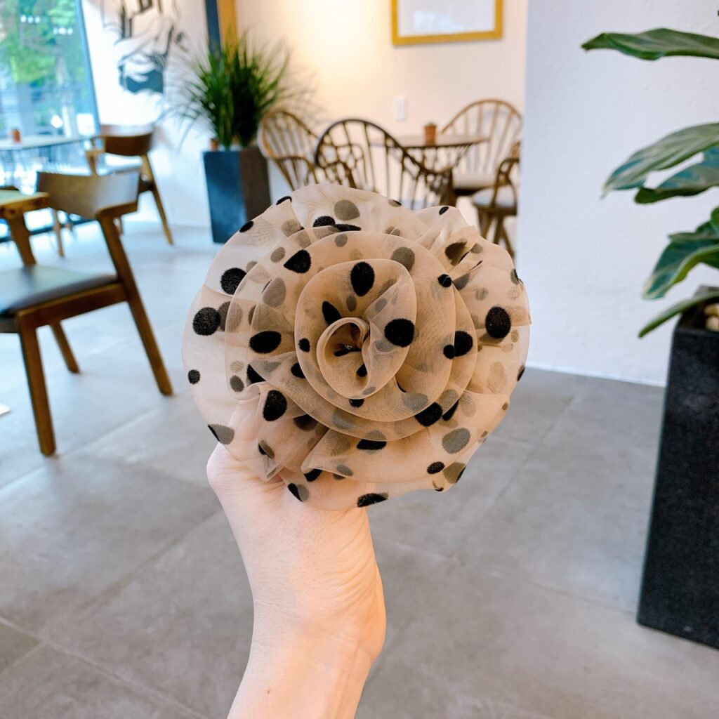 AC20-30 Ghim áo màu chấm bi, Cài áo hoa độc đáo, Ghim cài áo hoa voan, Hoa cài áo nữ