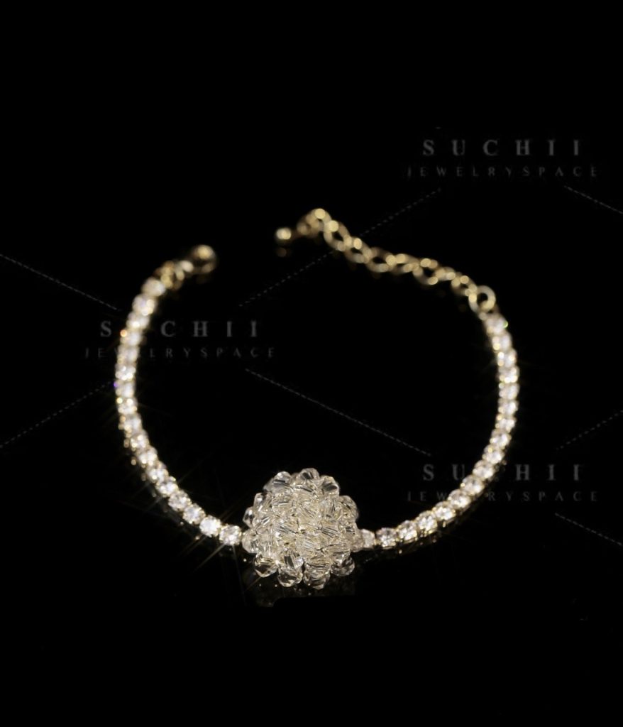 Lắc tay full đá đi tiệc sang trọng mặt đá pha lê cao cấp AT2504