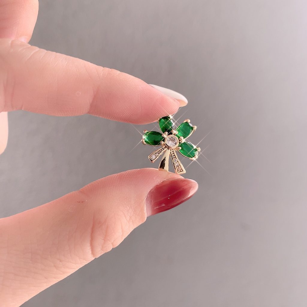 Cài áo hoa đá xanh cao cấp , thiết kế độc đáo sang trọng AC3961