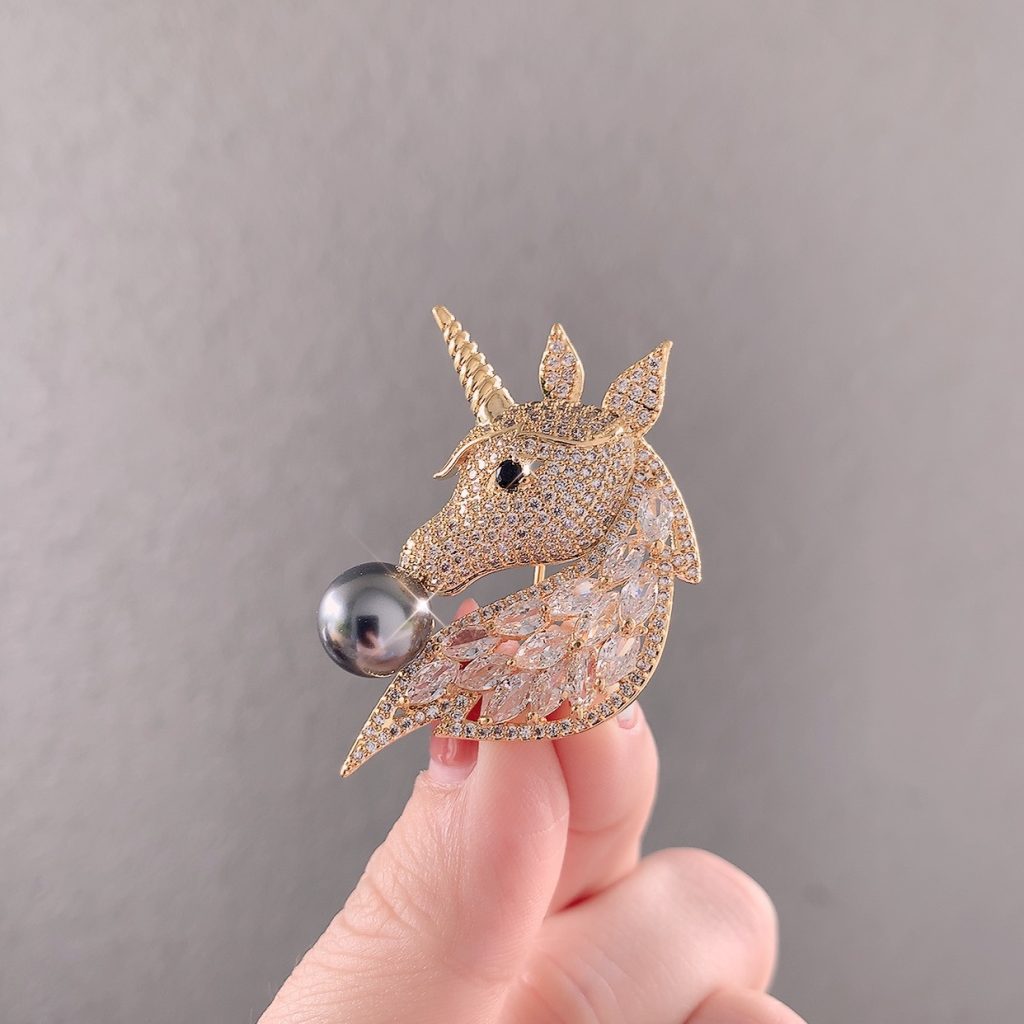 Cài áo kỳ lân cao cấp tài lộc, Ghim cài áo quà tặng độc đáo  AC3044