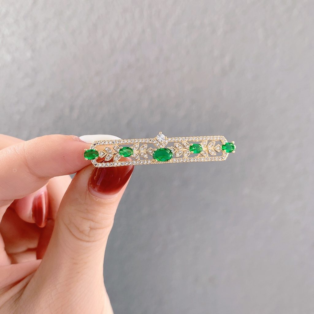 Cài áo thanh ngang đá xanh cao cấp AC4040