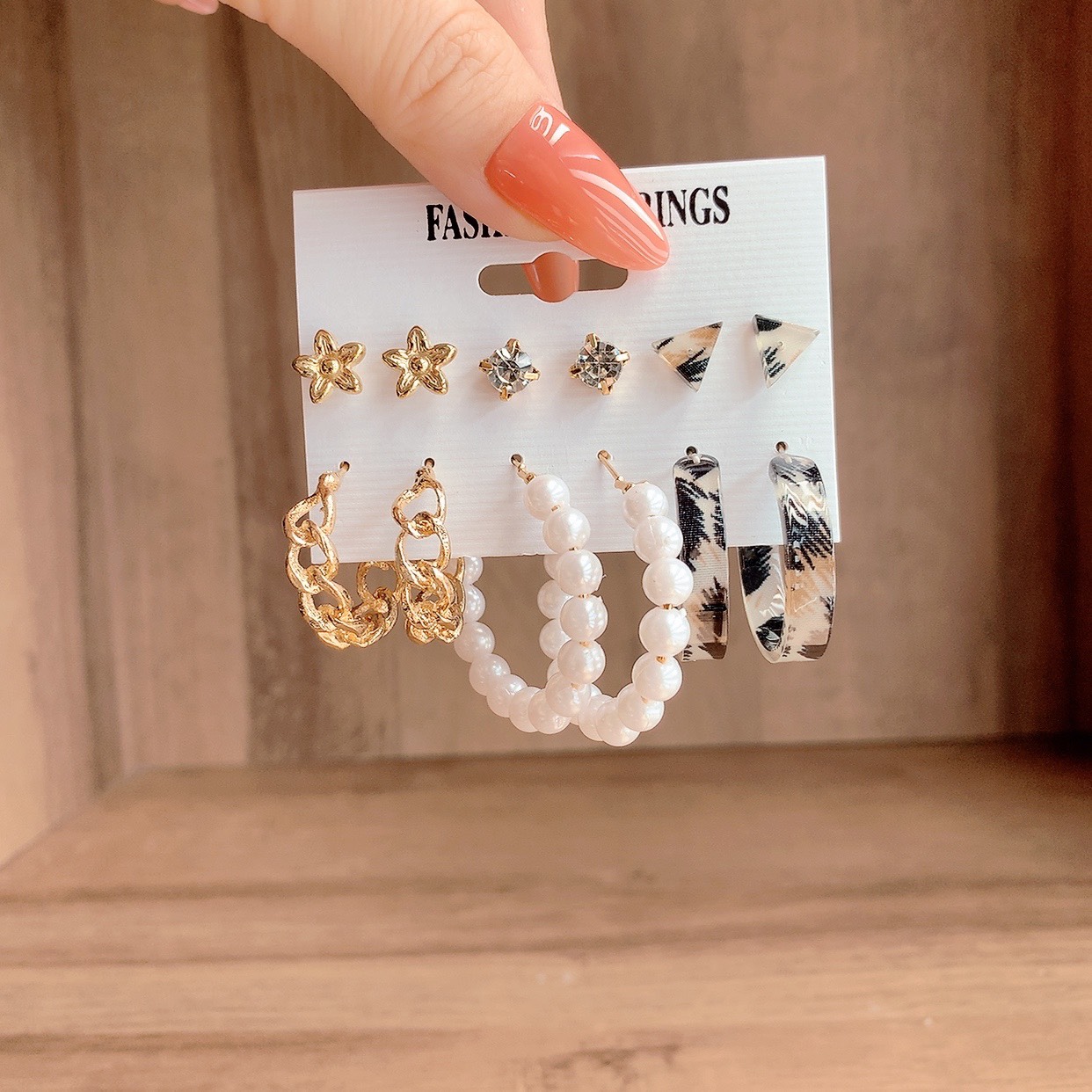 Set bộ 6 đôi hoa tai, sét bộ bông tai độc đáo AB5597