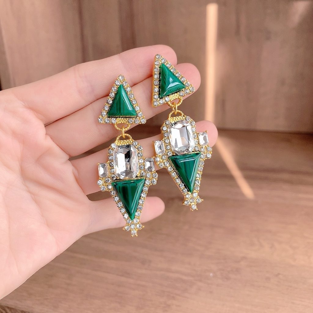 Bông tai tam giác nối to thời trang cá tính thiết kế AB3510