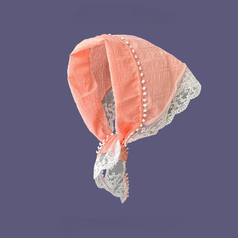 B167 Khăn turban thời trang màu cam, Khăn đầu, phụ kiện tóc xinh