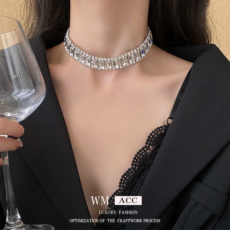 B16 Dây chuyền nữ, chocker, vòng cổ đi tiệc đính đá đơn giản, sang trọng, phụ kiện trang sức
