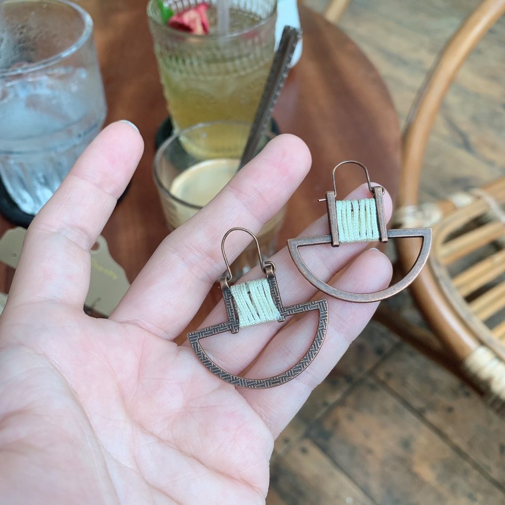 Bông Tai Boho Phong Cách Thổ Cẩm Vintage màu sắc B424