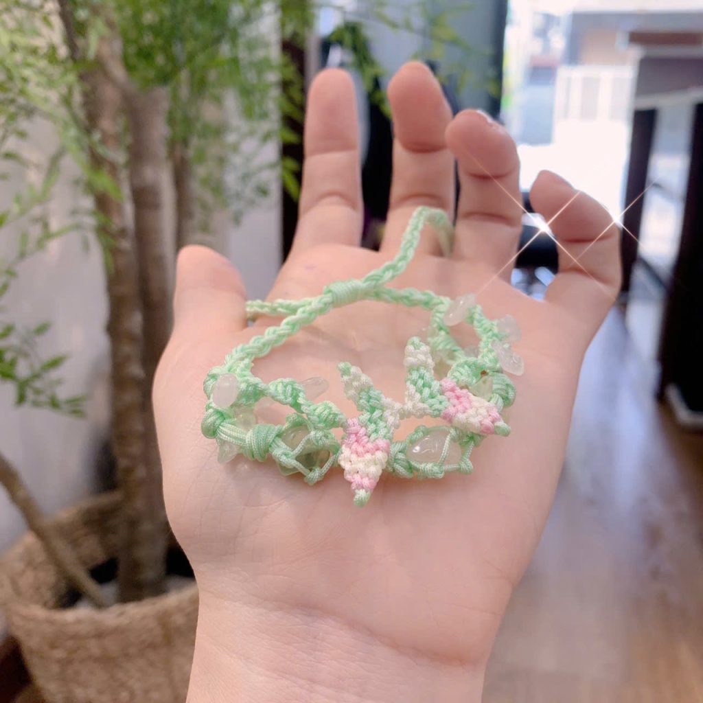 Lắc tay Handmade con Bướm thiết kế freesize rút mix đá màu sắc độc đáo B650