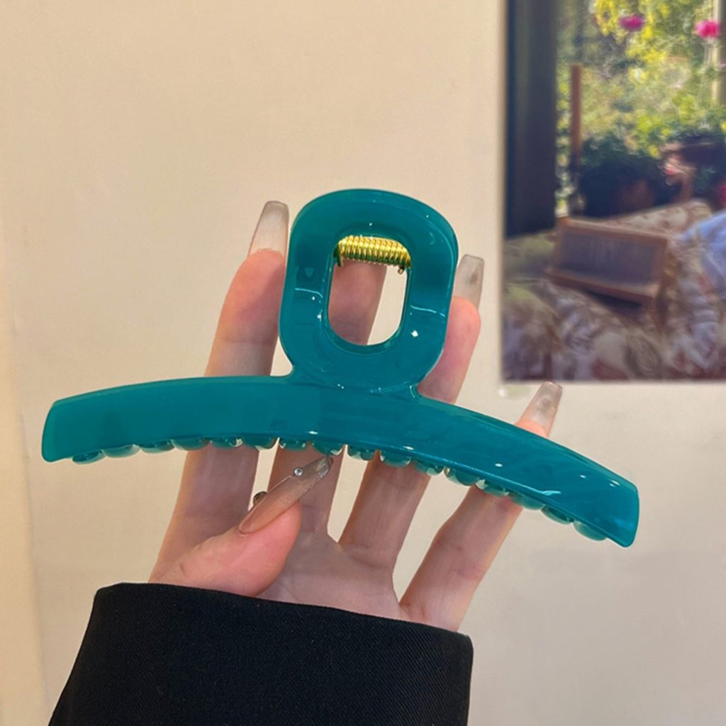 Kẹp càng cua trơn Bóng màu XANH NGỌC pha độc đáo, chất siêu đẹp Cao cấp B2119