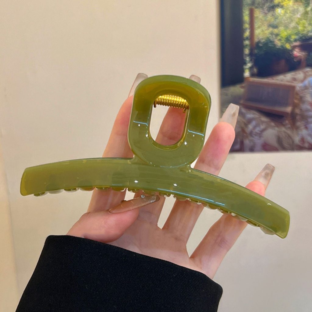 Kẹp càng cua trơn Bóng màu XANH RÊU chất đẹp Cao cấp B2121