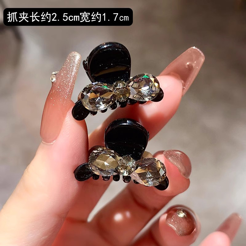 Kẹp mái gắp nhí nơ đá tone đen (1 cái),phụ kiện tóc nữ xinh đẹp, kẹp mái gắp nhí B2133