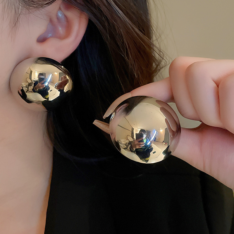 Bông tai to tròn basic đơn giản sang trọng, Hoa tai thời trang cá tính B1852