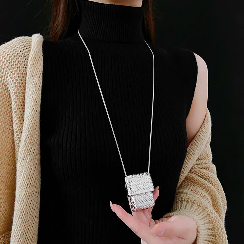 Dây chuyền túi mini màu bạc dáng dài cao cấp, thiết kế độc đáo phụ kiện dây chuyền xinh B1857