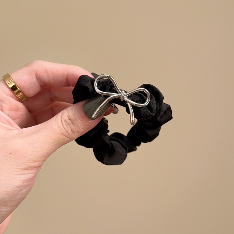 Cột tóc nơ thiết kế dây đen, phụ kiện cột tóc nữ đẹp B2157