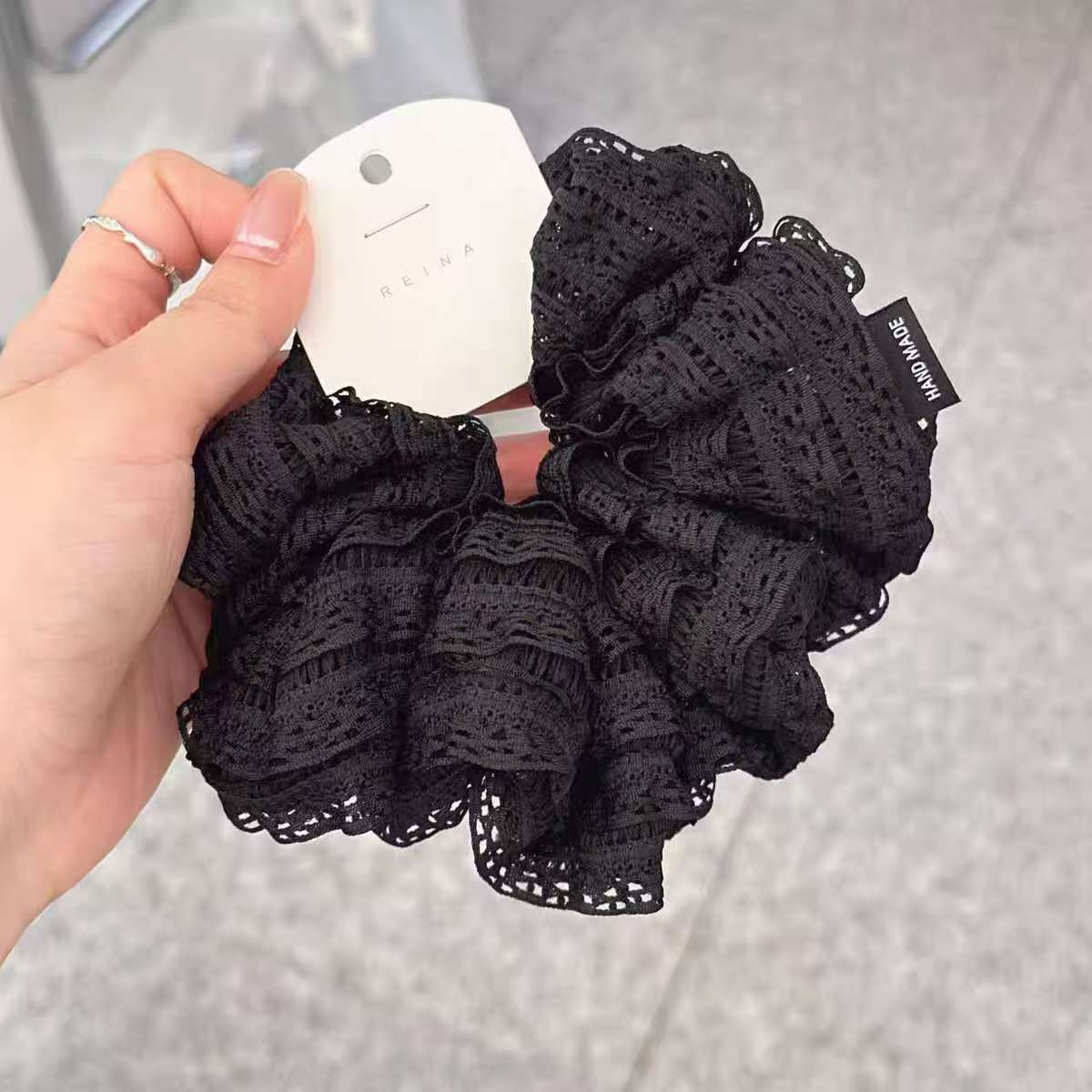 Cột tóc ren đen thiết kế hàn quốc cao cấp, phụ kiện cột tóc nữ đẹp B2204