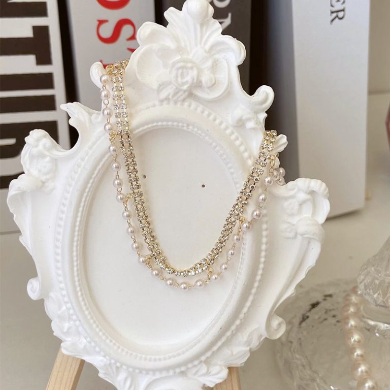 Dây cổ ngọc đá mảnh mix xinh cao cấp AV2137