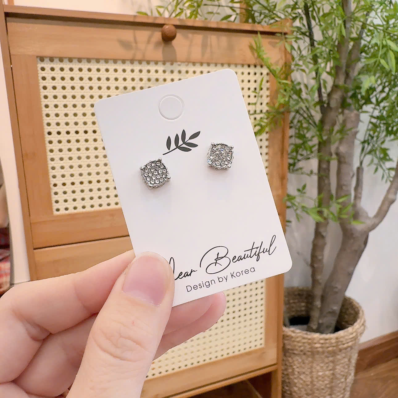 Bông tai nam, hoa tai unisex nụ đá liti màu bạc, phụ kiện hoa tau basic cá tính B2323