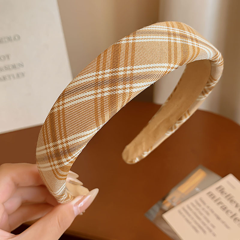 Cài tóc caro tone màu cà phê, phụ kiện cài tóc nữ màu sắc tươi mới B2262