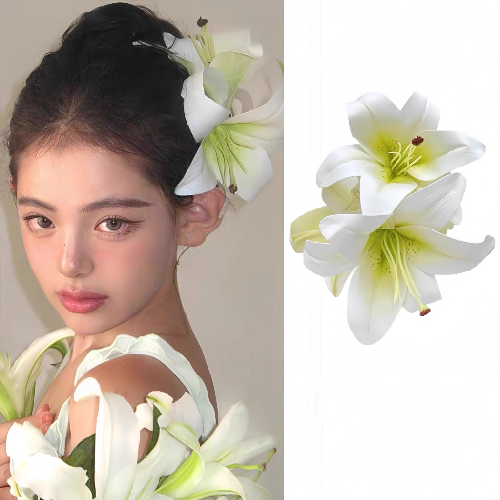 Kẹp tóc hoa sứ bảng to, phụ kiện kẹp tóc nữ đẹp B2288