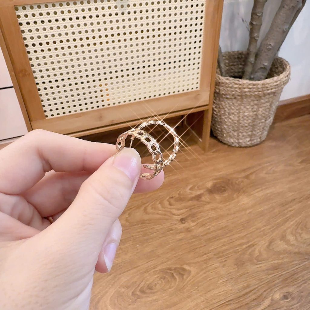 Bông tai chữ C vàng móc nối ĐK 2cm ,phụ kiên bông tai cá tính nữ B2376