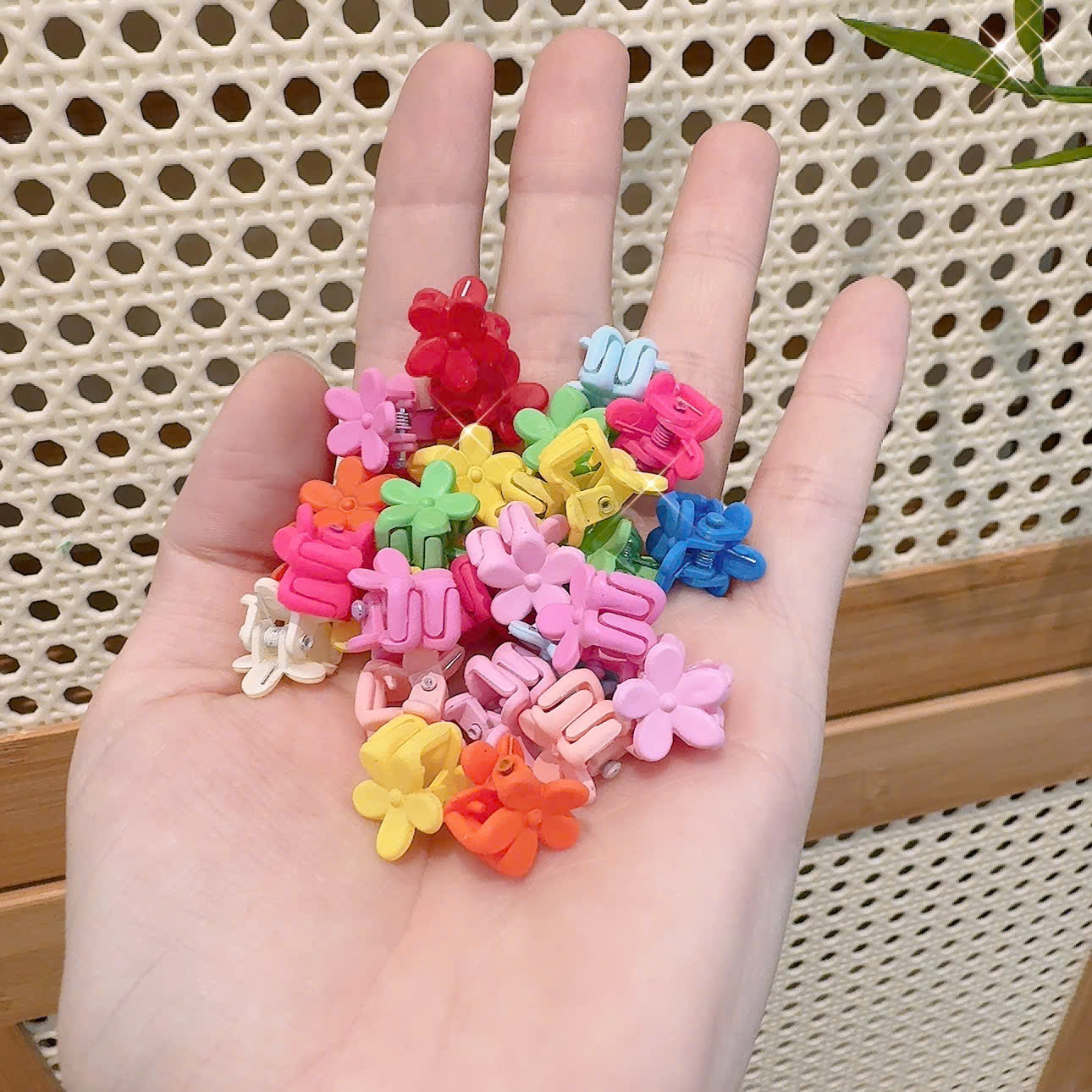 Sét 28-30 kẹp tóc nhí màu sắc hoa màu sắc K2138
