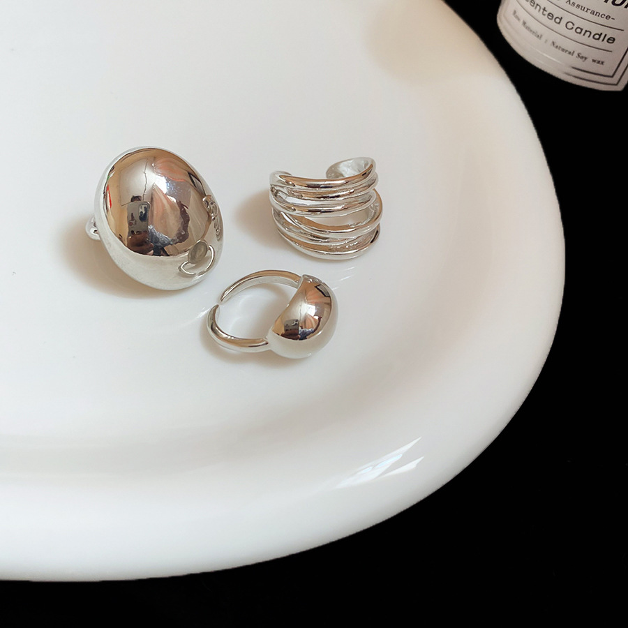 Bộ 3 nhẫn màu BẠC thiết kế phong cách cá tính, độc đáo basic B2626