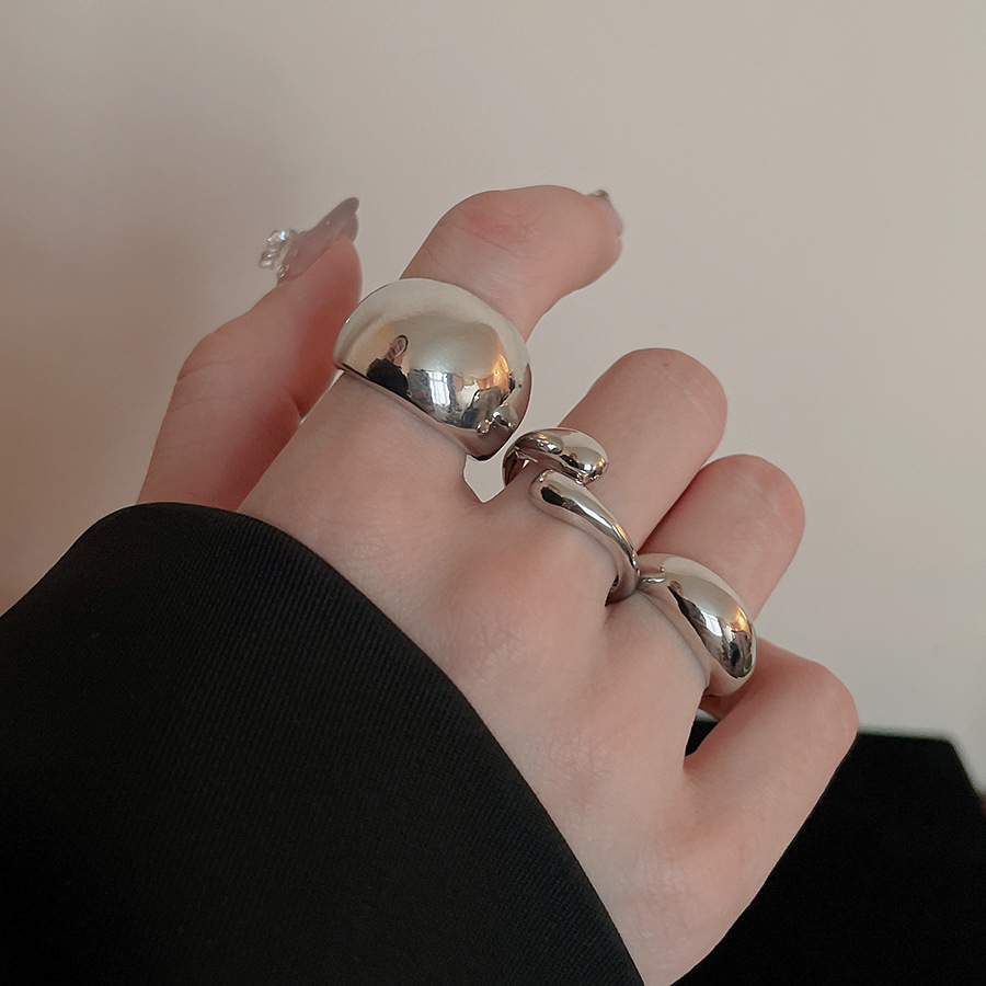 Bộ 3 nhẫn màu BẠC thiết kế cá tính phong cách độc đáo B2630