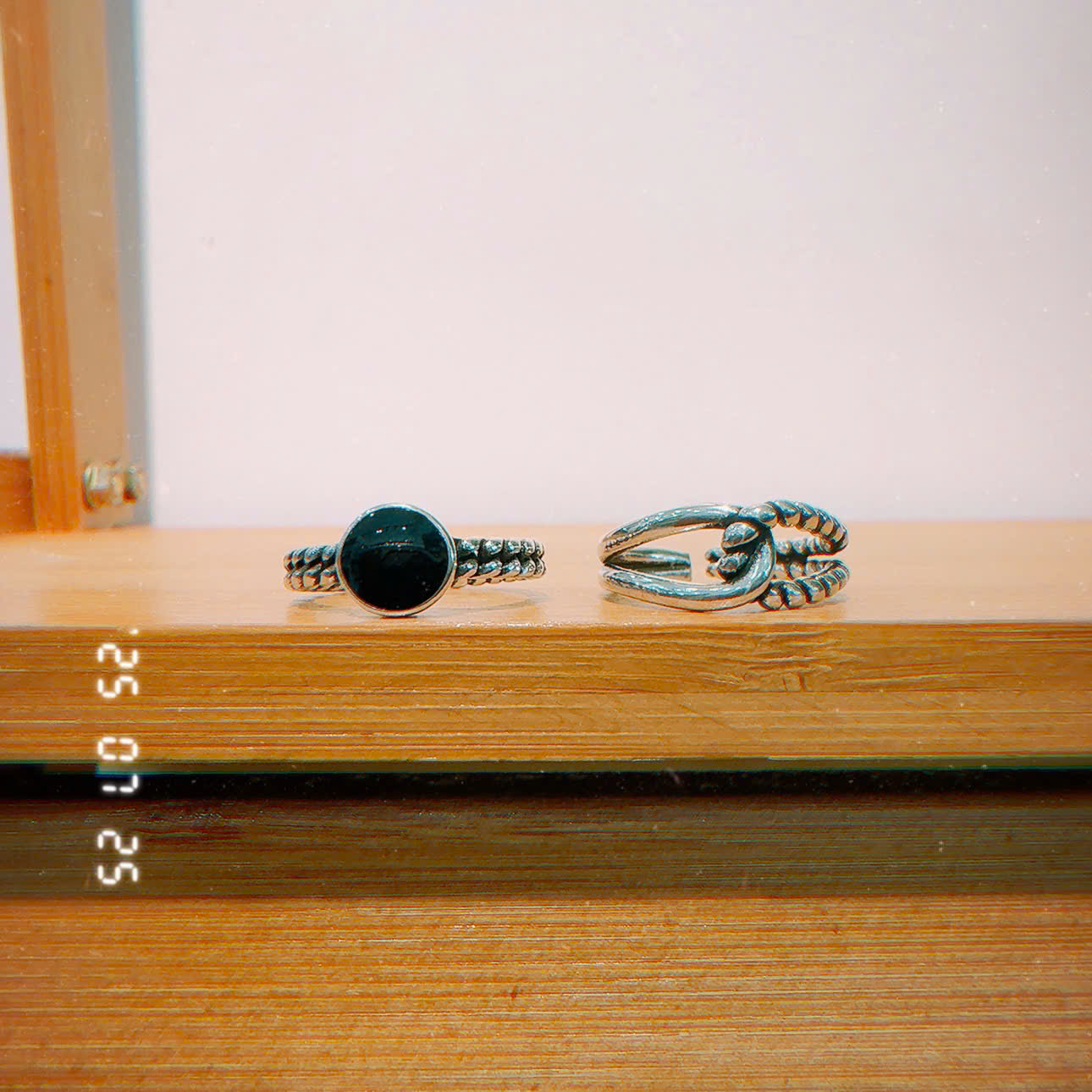 Bộ 2 nhẫn unisex FREESIZE tròn đen cá tính phong cách AN3004