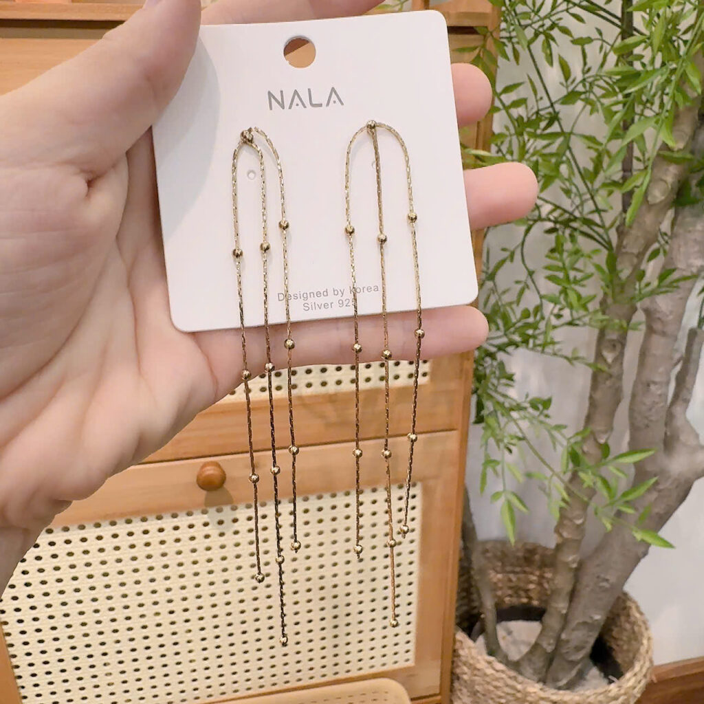 Bông tai Dài 3 thanh thiết kế thanh mảnh sang trọng độc đáo B0987