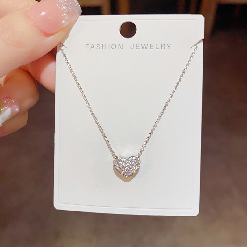 Dây chuyền TRÁI TIM đá zircon xi bạc 925 cao cấp B02701