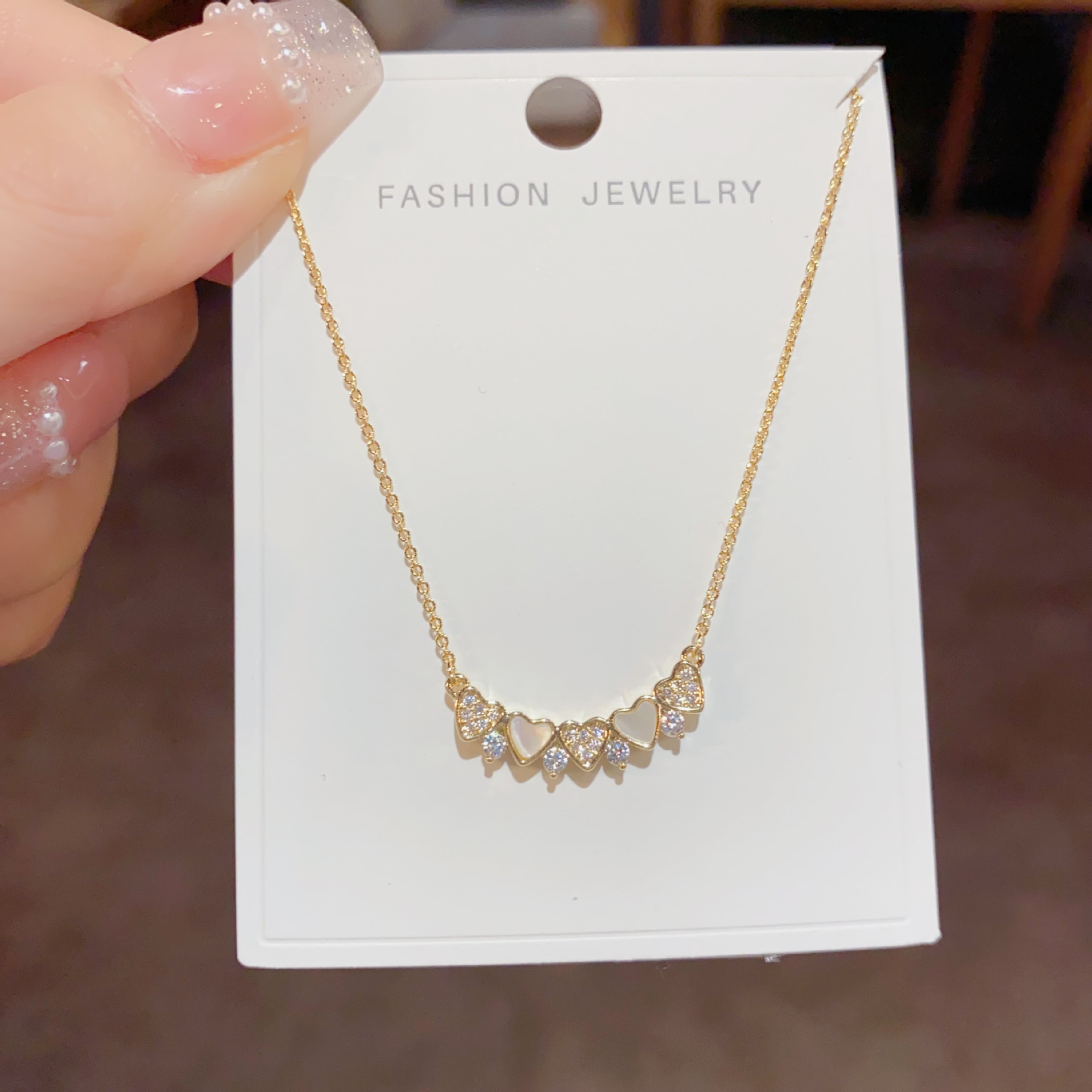 Dây chuyền TRÁI TIM vỏ sò xi vàng pha cao cấp B2706