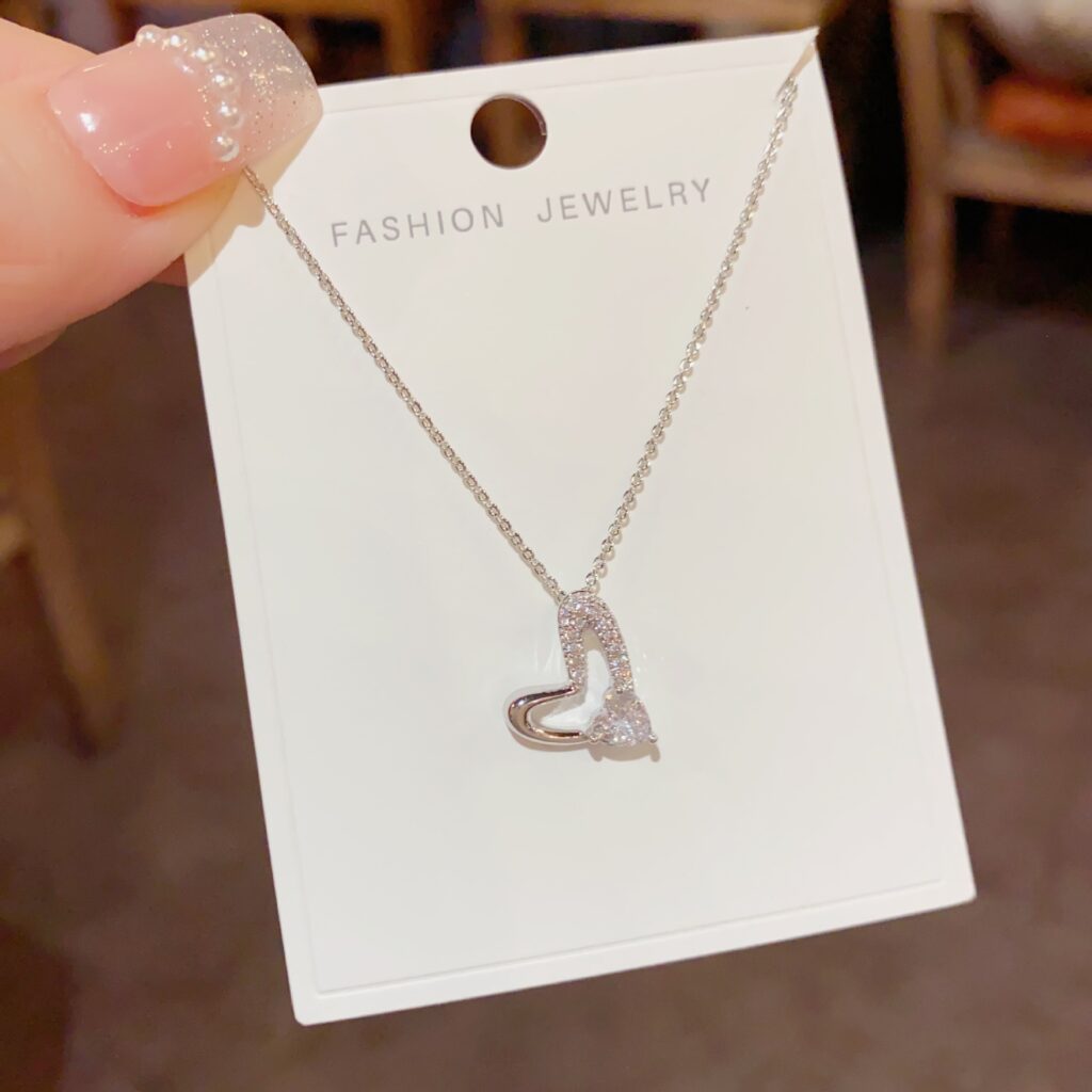 Dây chuyền TRÁI TIM đá zircon xi bạc 925 cao cấp nhẹ nhàng B2708