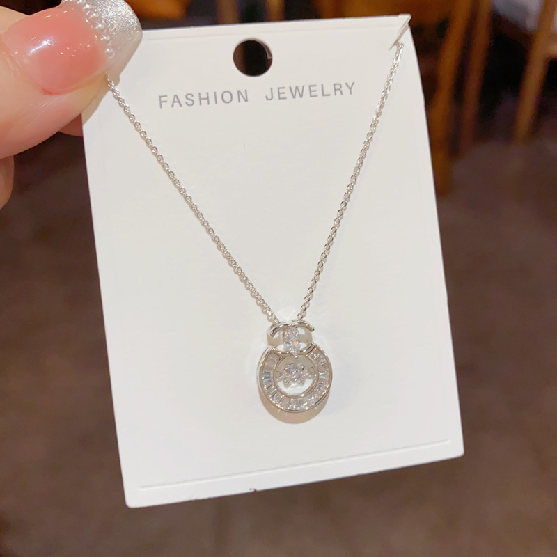 Dây chuyền mặt NHẪN ĐÁ zircon xi bạc 925 cao cấp, thiết kế chất dáng đẹp sang trọng B2719