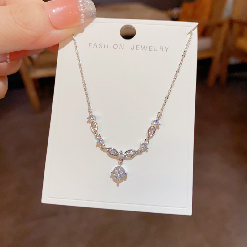 Dây chuyền GIỌT nước đá ZIRCon cao cấp chất xi bạc 925 thiết kế ĐẸP B2722