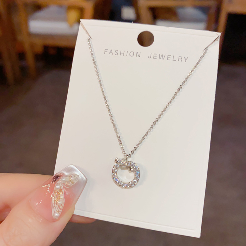 Dây chuyền NÚT THẮT đá zircon cao cấp xi bạc 925 chất đẹp B2735