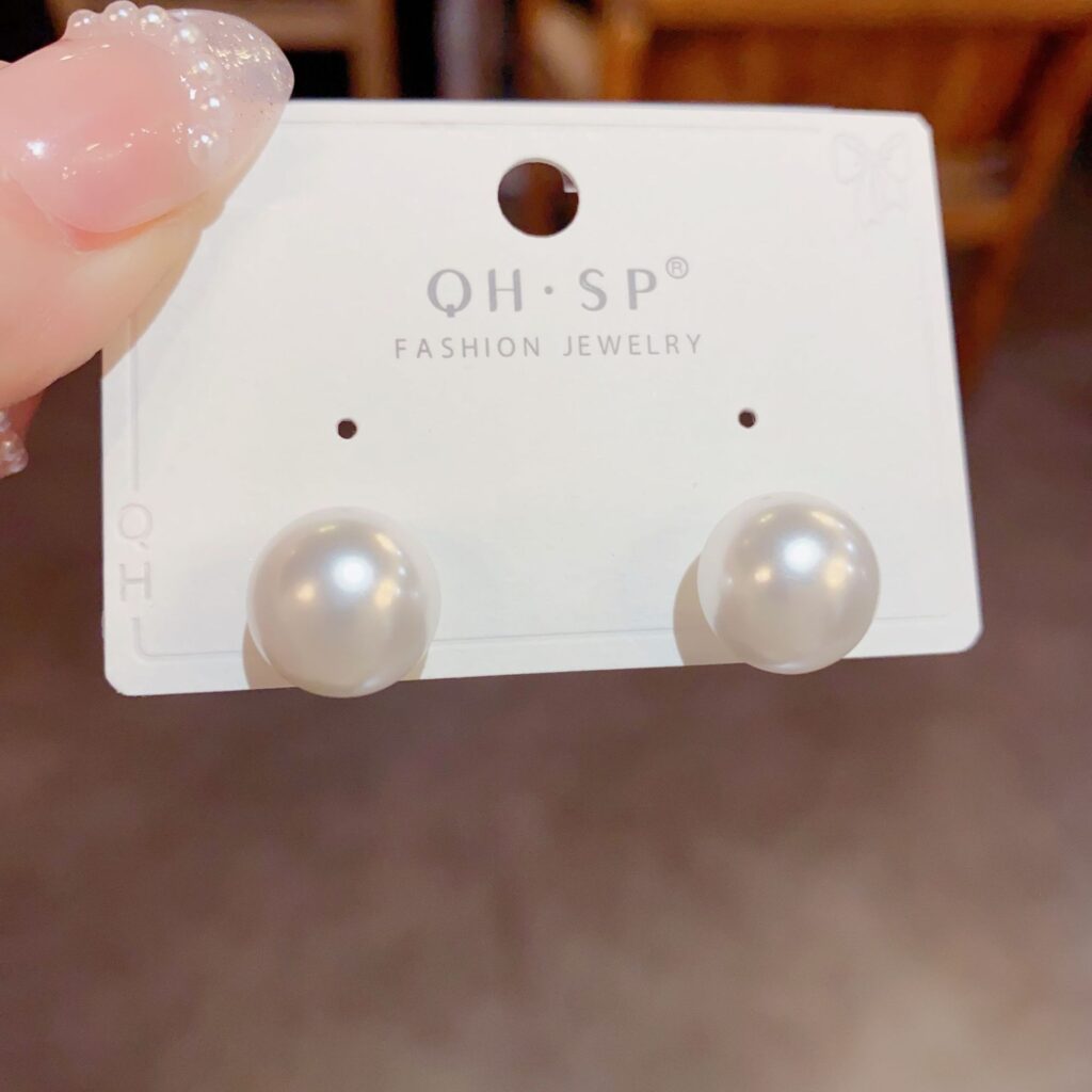 Bông tai Ngọc trơn dẹt 10mm chất cao cấp sáng đẹp sang trọng đơn giản B2746