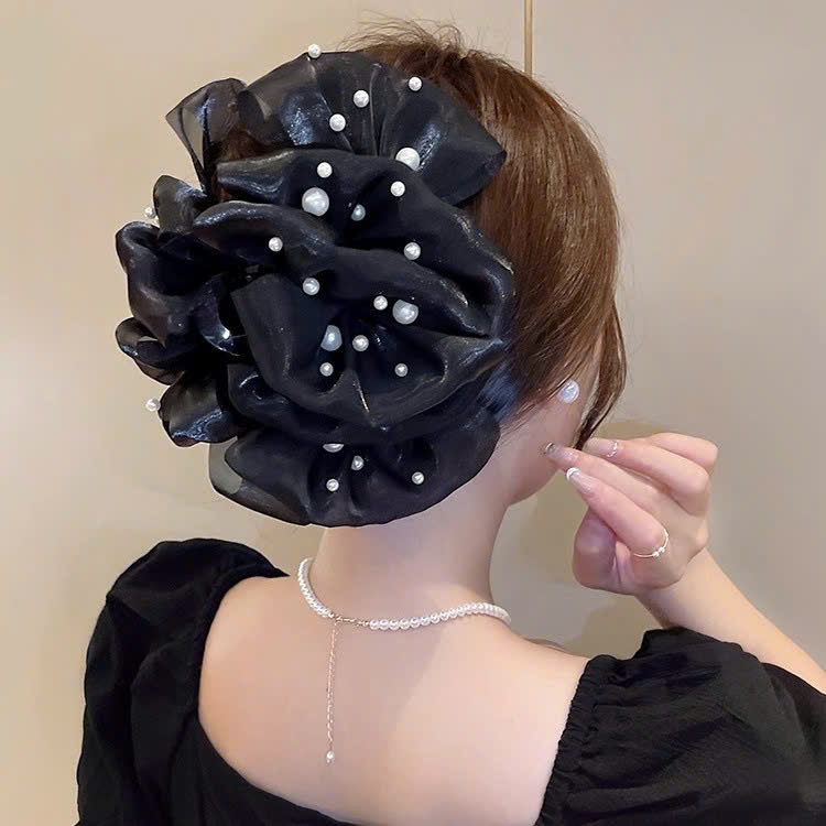 Kẹp gắp lớn màu ĐEN mix ngọc cao cấp B2800