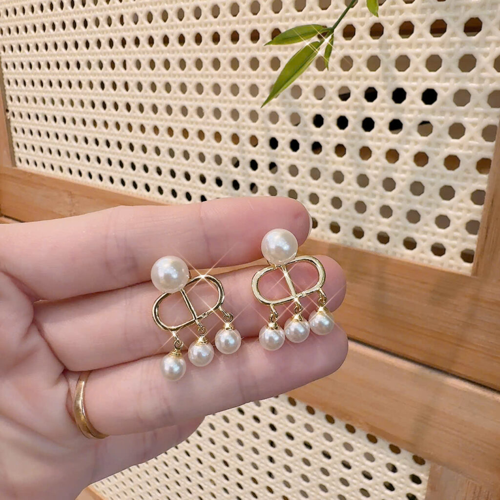 Bông tai GIỌT ngọc mã VIP cao cấp xi vàng sáng đẹp B2865