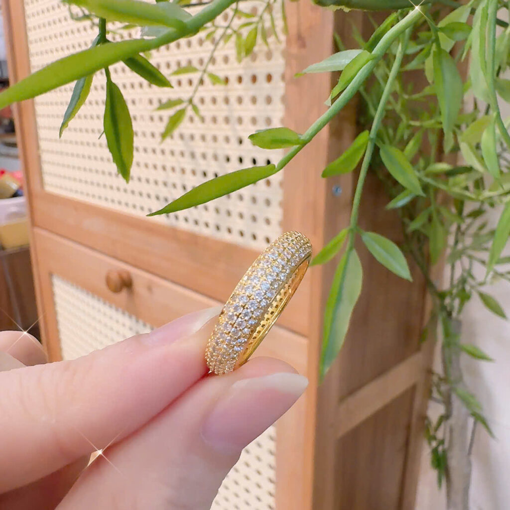 Nhẫn FULL ĐÁ zircon xi vàng pha cao cấp B2871