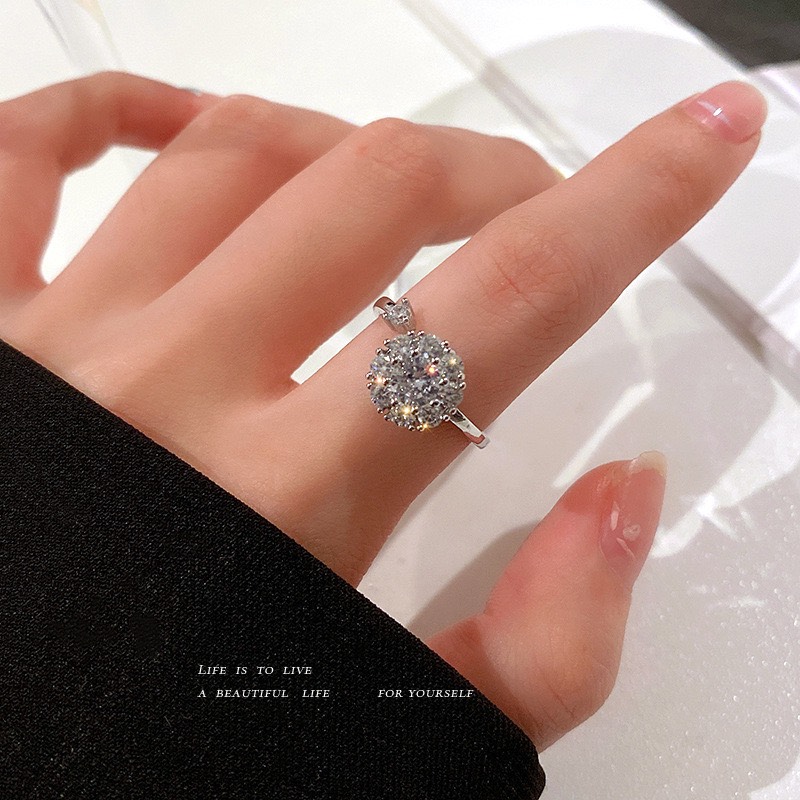 Nhẫn đá trục xoay FREESIZE thiết kế sáng đẹp B03658