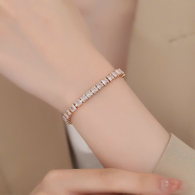 Lắc tay FULL ĐÁ cao cấp xi màu vàng AT02216