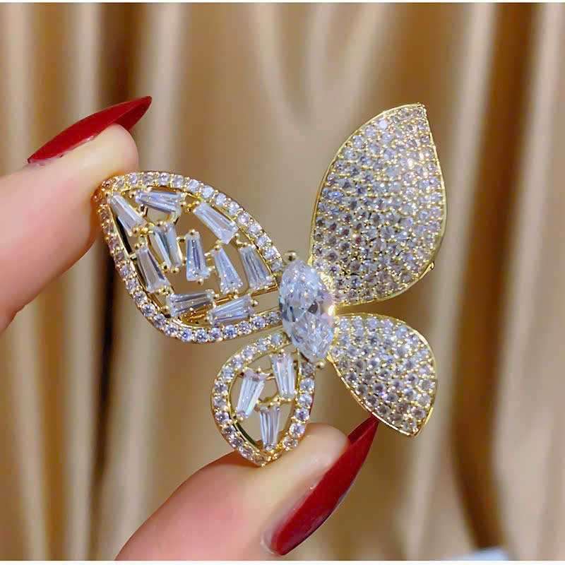 Cài áo HỒ ĐIỆP FUll đá zircon xi vàng pha cao cấp cực kì sáng đẹp AC04014