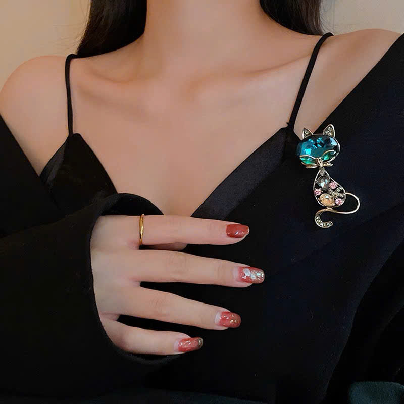 Cài áo MÈO ĐÁ XANH AC0012