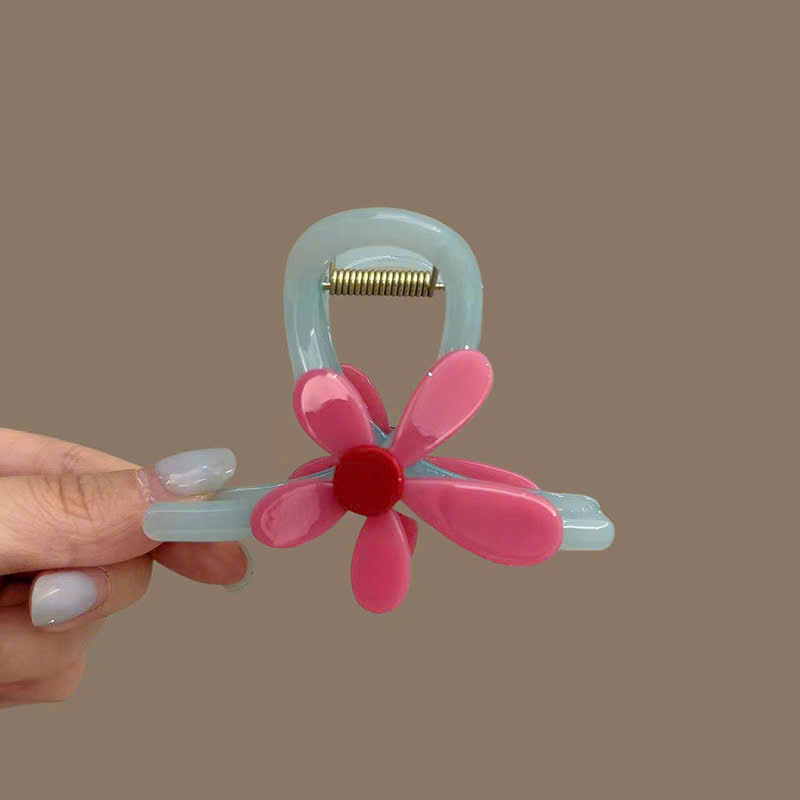 Kẹp tóc gắp xanh da trời HOA HỒNG B02807