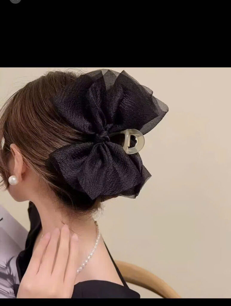 Kẹp gắp tóc lớn NƠ ĐEN B2801