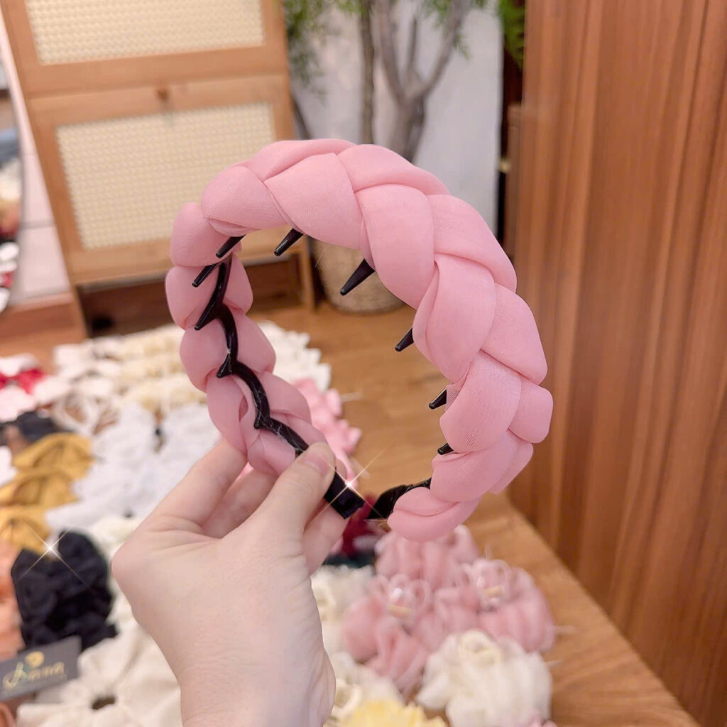 Cài tóc thắt BÍM HỒNg có răng đẩy phồng tóc B2901