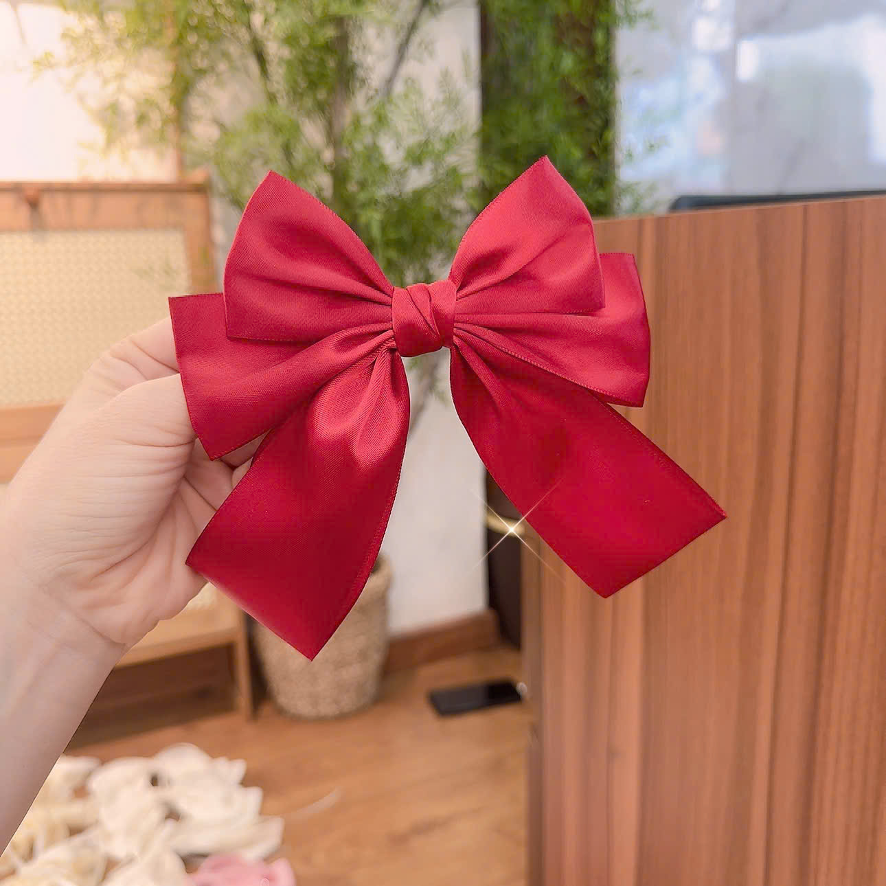 Kẹp tóc bấm NƠ ĐỎ B2906