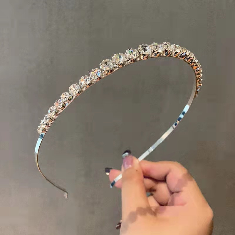 Cài tóc mảnh đính đá trắng thiết kế nhẹ nhàng tiểu thư, cài tóc nữ đẹp B3012