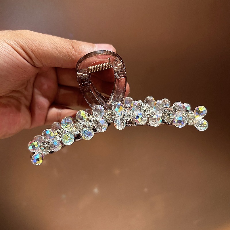 Kẹp càng cua lớn 13cm Pha lê TRẮNG cao cấp thiết kế sang trọng, độc đáo B3018