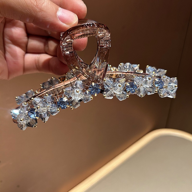 Kẹp càng cua cao cấp đá pha lê tone XANH sang trọng, thiết kế HÀn quốc độc đáo B3019