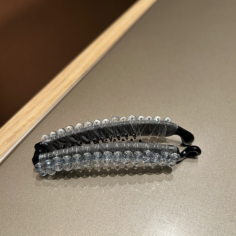 Kẹp tóc cao cấp, Kẹp dọc phồng tóc có răng pha lê XANH NHẠT thiết kế sang trọng B3025